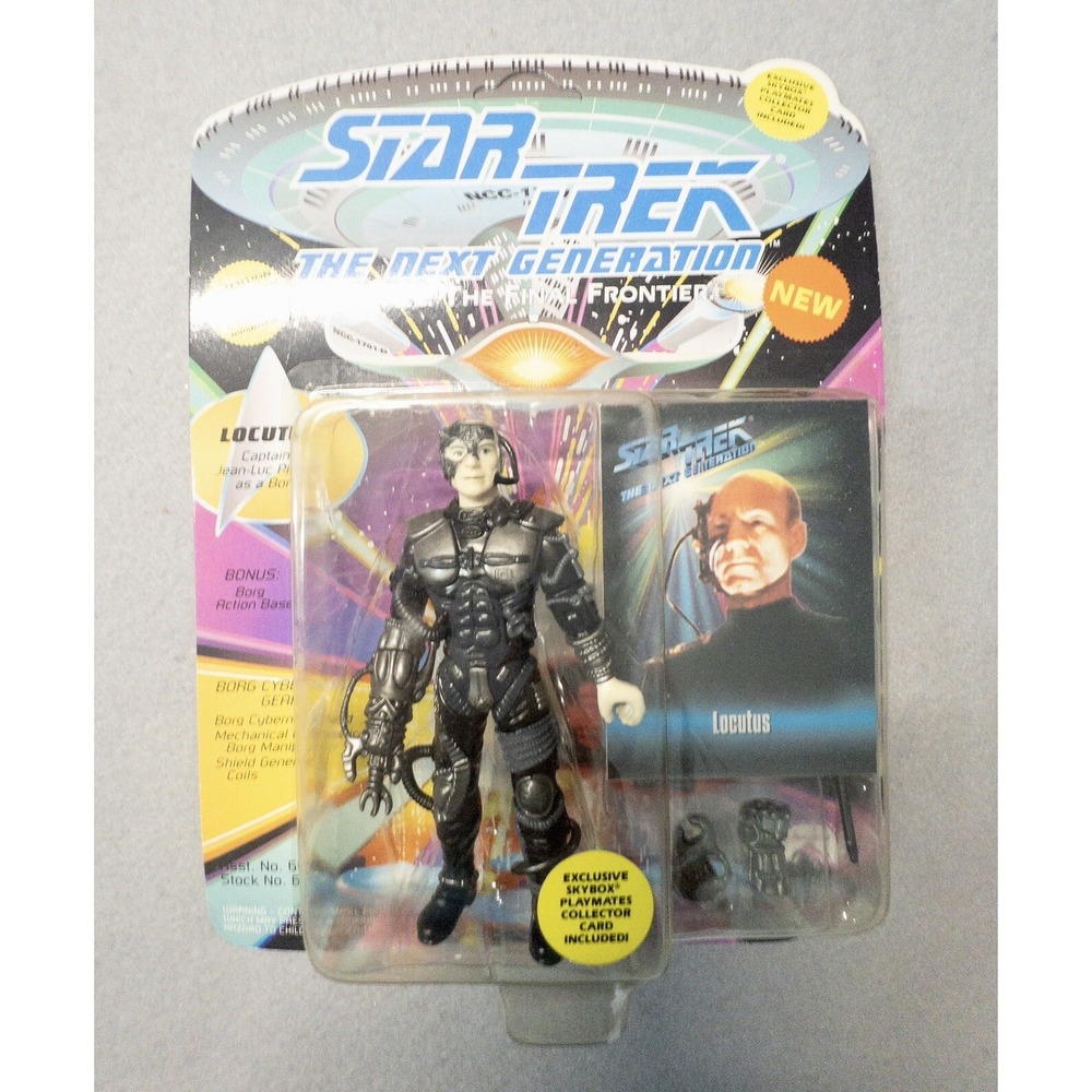 NIB 1993 Star Trek TNG Locutus Picard Borg Figure With Skybox Card
